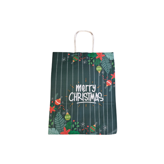 AGC Χριστουγεννιάτικη Τσάντα Δώρου Πράσινη Merry Christmas