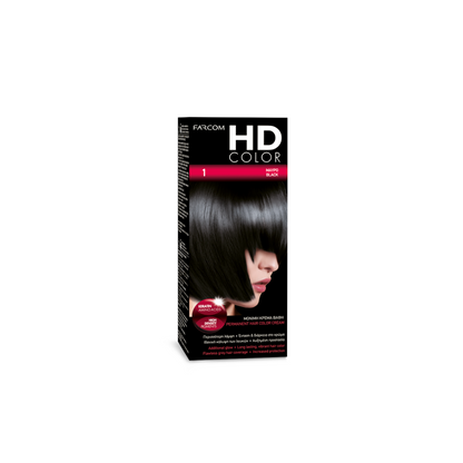 HD COLOR ΣΕΤ ΒΑΦΗΣ 60ML 1-ΜΑΥΡΟΣ ΕΒΕΝΟΣ