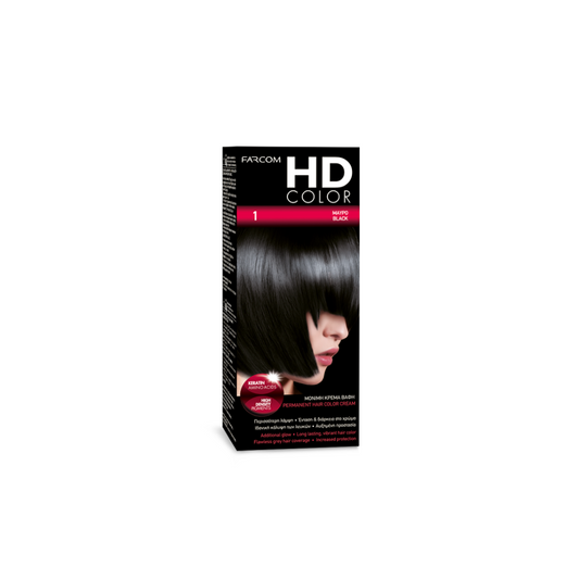 HD COLOR ΣΕΤ ΒΑΦΗΣ 60ML 1-ΜΑΥΡΟΣ ΕΒΕΝΟΣ