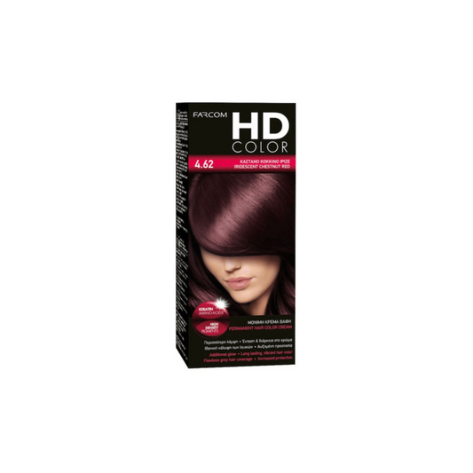HD COLOR ΣΕΤ ΒΑΦΗΣ 60ML 4.62-ΚΑΣΤΑΝΟ ΚΟΚΚΙΝΟ ΙΡΙΖΕ