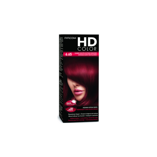 HD COLOR ΣΕΤ ΒΑΦΗΣ 60ML 6.65-ΞΑΝΘΟ ΣΚΟΥΡΟ ΕΝΤΟΝΟ ΚΟΚΚΙΝΟ