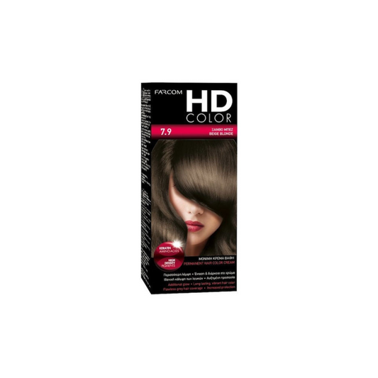 HD COLOR ΣΕΤ ΒΑΦΗΣ 60ML 7.9- ΞΑΝΘΟ ΜΠΕΖ