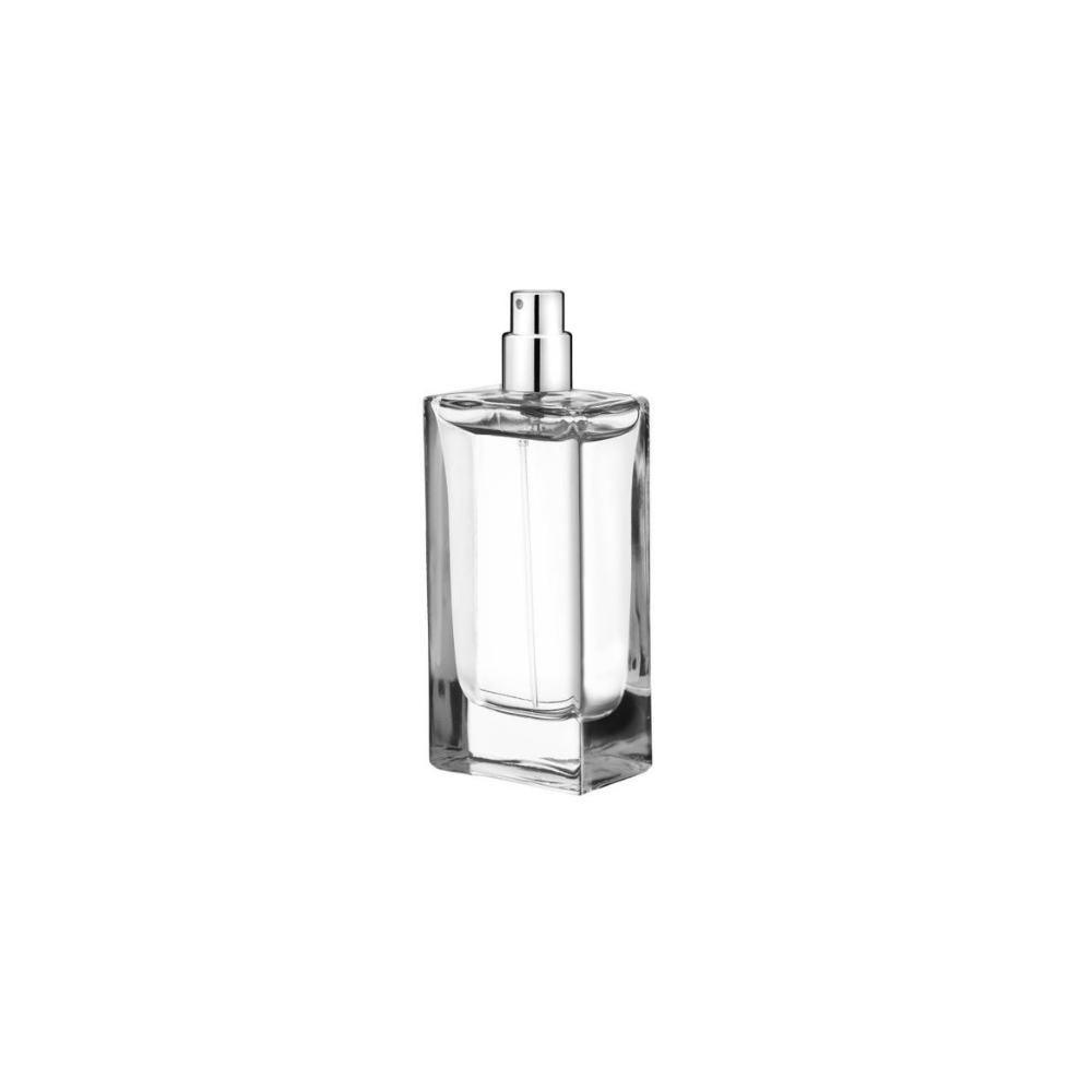 Γυάλινο μπουκάλι 50 ml διάφανο με σπρέι και διαφανές καπάκι