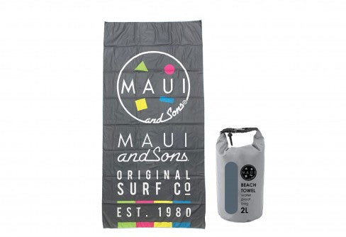 Maui & Sons Original Serf Πετσέτα Σώματος Microfiber Γκρι 180x90εκ.