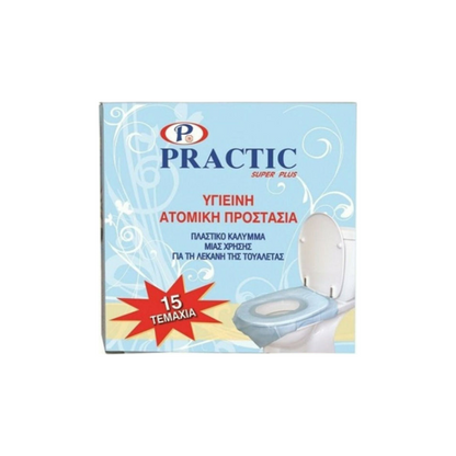 Practic Καλύμματα Καθίσματος Λεκάνης Πλαστικά μιας Χρήσης 15τμχ