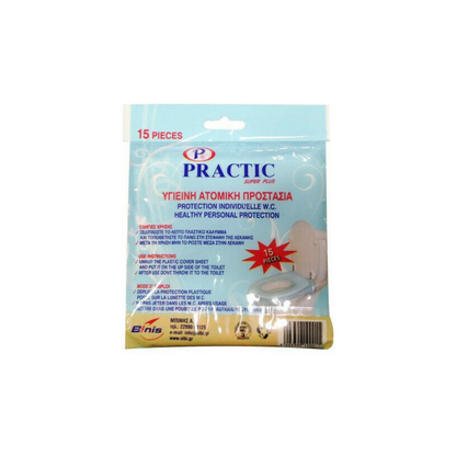 Practic Καλύμματα Καθίσματος Λεκάνης Πλαστικά μιας Χρήσης 15τμχ