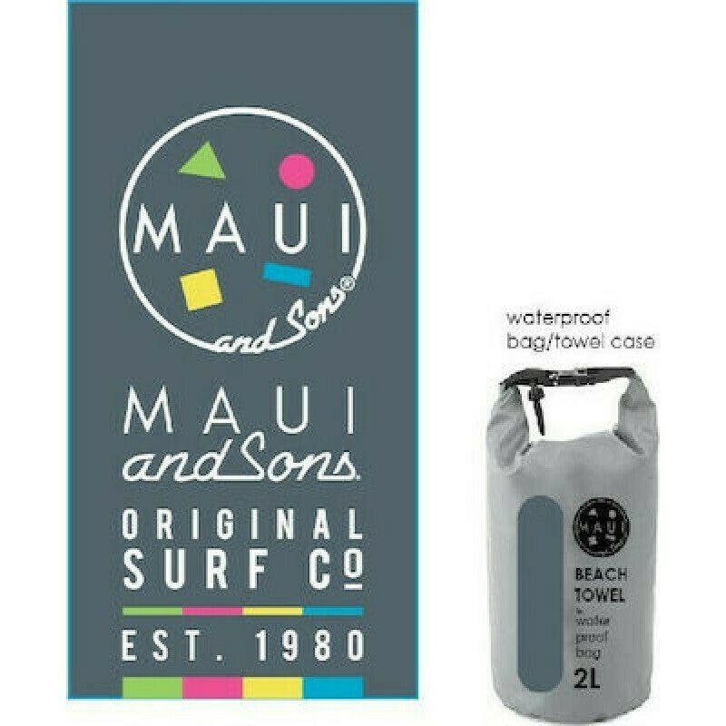 Maui & Sons Original Serf Πετσέτα Σώματος Microfiber Γκρι 180x90εκ.