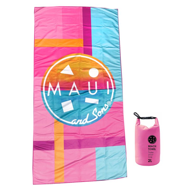 Maui & Sons Pink Πετσέτα Σώματος Microfiber Πολύχρωμο 180x90εκ.