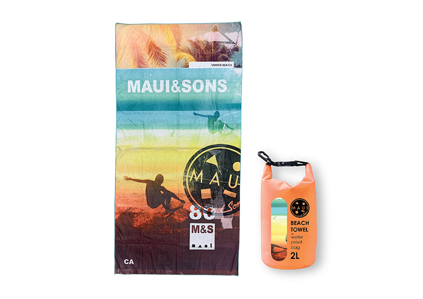 Maui & Sons Venice Beach Πετσέτα Σώματος Microfiber Πολύχρωμο 180x90εκ.