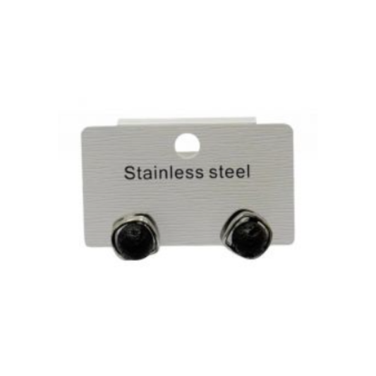 Kostibas Fashion Σκουλαρίκια Καρφωτά Ατσάλι με Λάβα (3013-411AA)