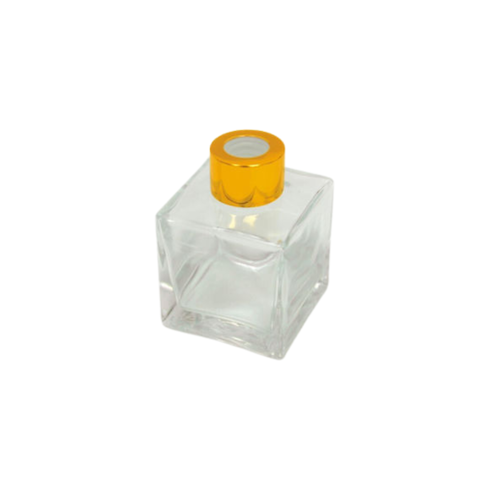 Μπουκαλάκι γυάλινο για αρωματικό χώρου τετράγωνο 100 ml χρυσό (0503269)