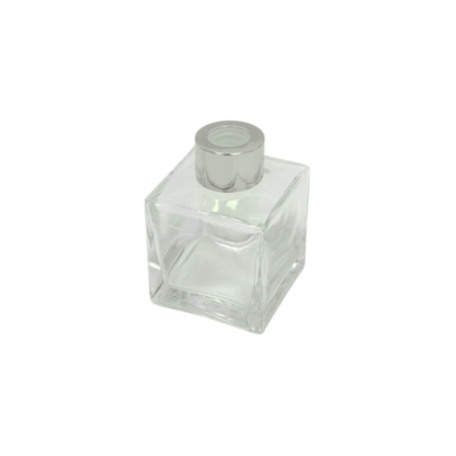 Μπουκαλάκι γυάλινο για αρωματικό χώρου τετράγωνο 100 ml ασημί (0503269)