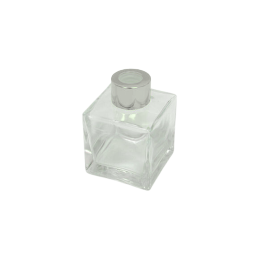 Μπουκαλάκι γυάλινο για αρωματικό χώρου τετράγωνο 100 ml ασημί (0503269)